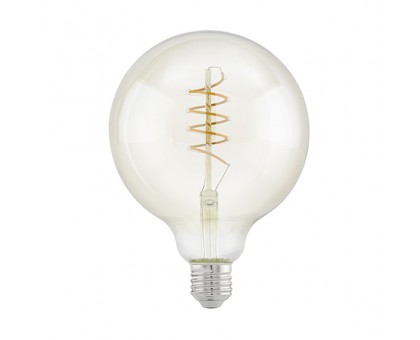 Лампа светодиодная филаментная "Спираль" G125, 4W (E27), L170, 2200K, 260lm, янтарь