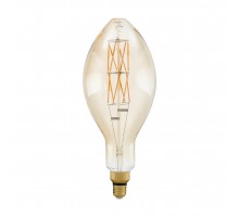 Лампа светодиодная филаментная диммируемая "BIG SIZE" E140, 8W (E27), Ø140, L330, 2100K, 806lm, янтарь