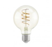 Лампа светодиодная филаментная "Спираль" G80, 4W (E27), L120, 2200K, 260lm, янтарь