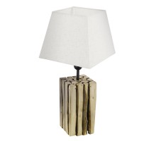 49669 Настольная лампа RIBADEO, 1х60W(E27), 250х250, H455, дерево, корич./текстиль, кремовый