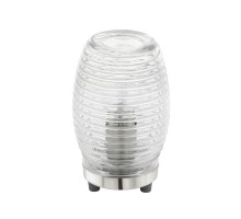 94672 Настольная лампа VARMO, 1x60W (E27), H190, сталь, никель матовый/ стекло рифленое, прозрачный