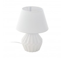97096 Настольн. лампа ALTAS, 1x40W(E14), ?200, H280, керамика, белый/текстиль, белый
