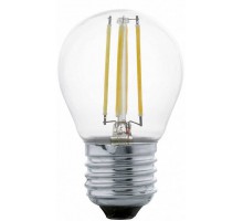 Светодиодная лампа филаментная G45, 4W (E27), 2700K, 350lm, прозрачный