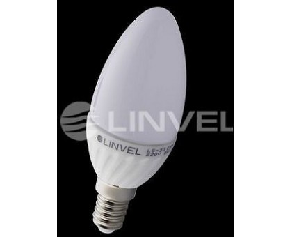 Лампа светодиодная LINVEL LS-33 7W 220V E27 3000K 600Lm свеча