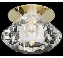 Светильник встраиваемый LINVEL V 028 золото G5,3 хрусталь D50мм