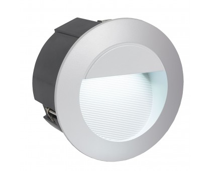 Уличный светодиодный светильник встраиваемый ZIMBA-LED, 2,5W(LED), Ø125, ET 95, IP65, литой алюминий, серебряный